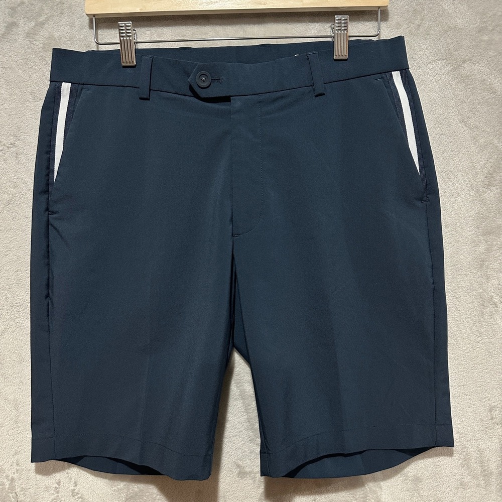 G/FORE Mens Golf Shorts Navy Blue White Stripe Trim Size 32 Performance Athletic